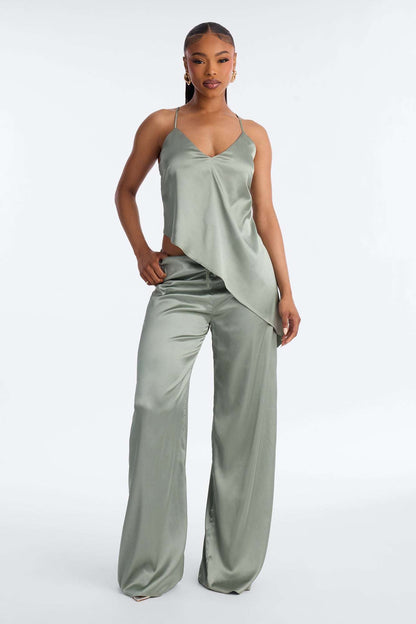 Conjunto Feminino Pantalona Cetim Vermelho – Doce Malícia