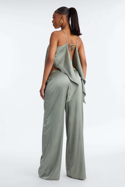 Conjunto Feminino Pantalona Cetim Vermelho – Doce Malícia