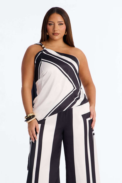 Conjunto Feminino Pantalona Frente Única Cetim Branco – Doce Malícia