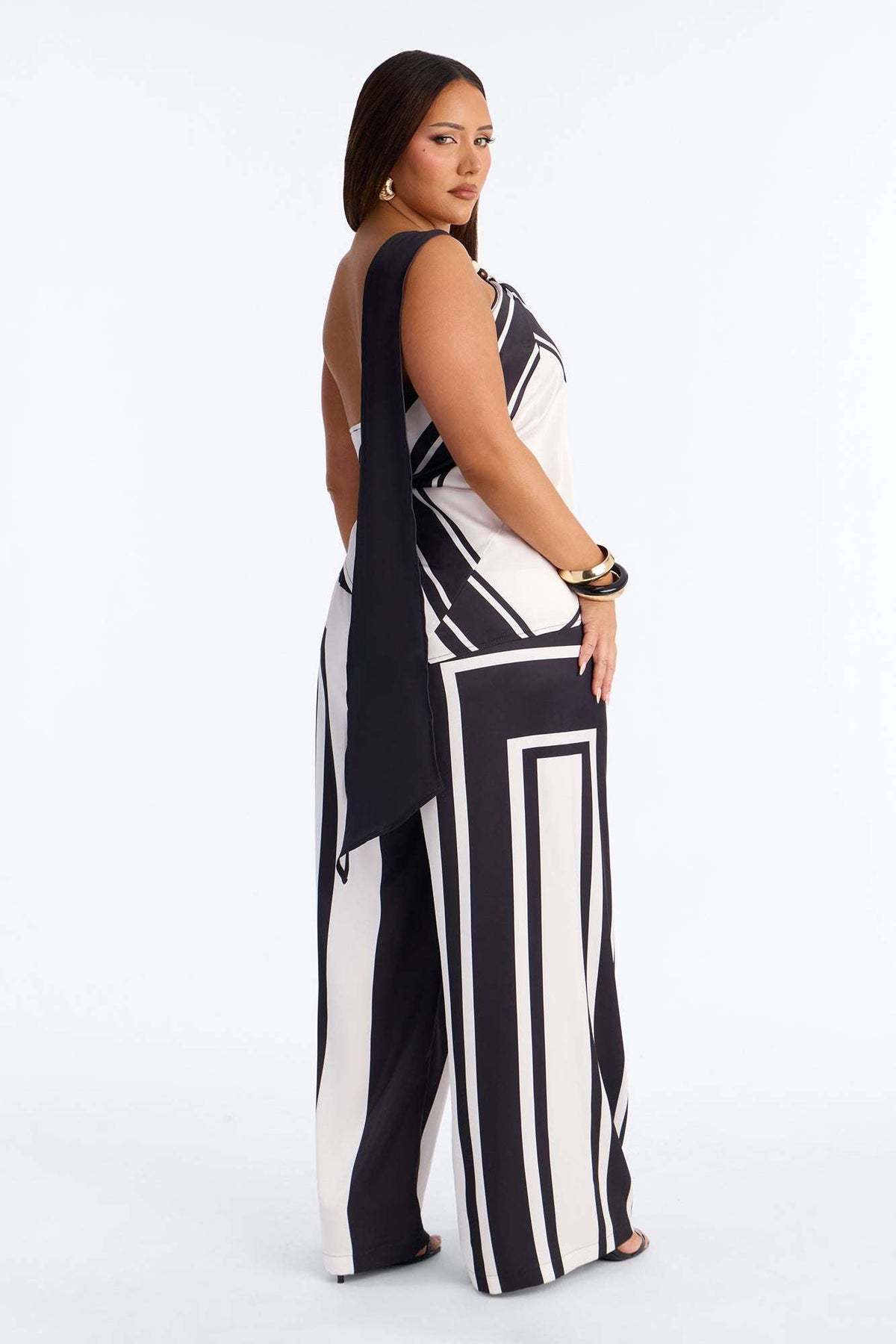Conjunto Feminino Pantalona Frente Única Cetim Branco – Doce Malícia