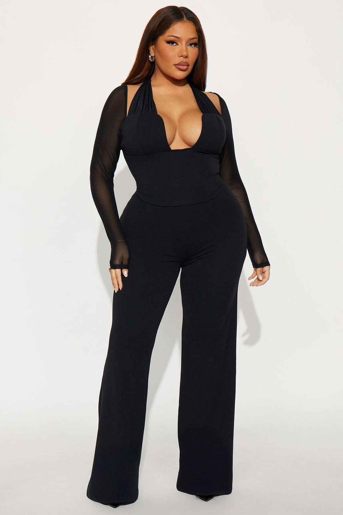 Conjunto Feminino Pantalona Frente Única Preto – Doce Malícia