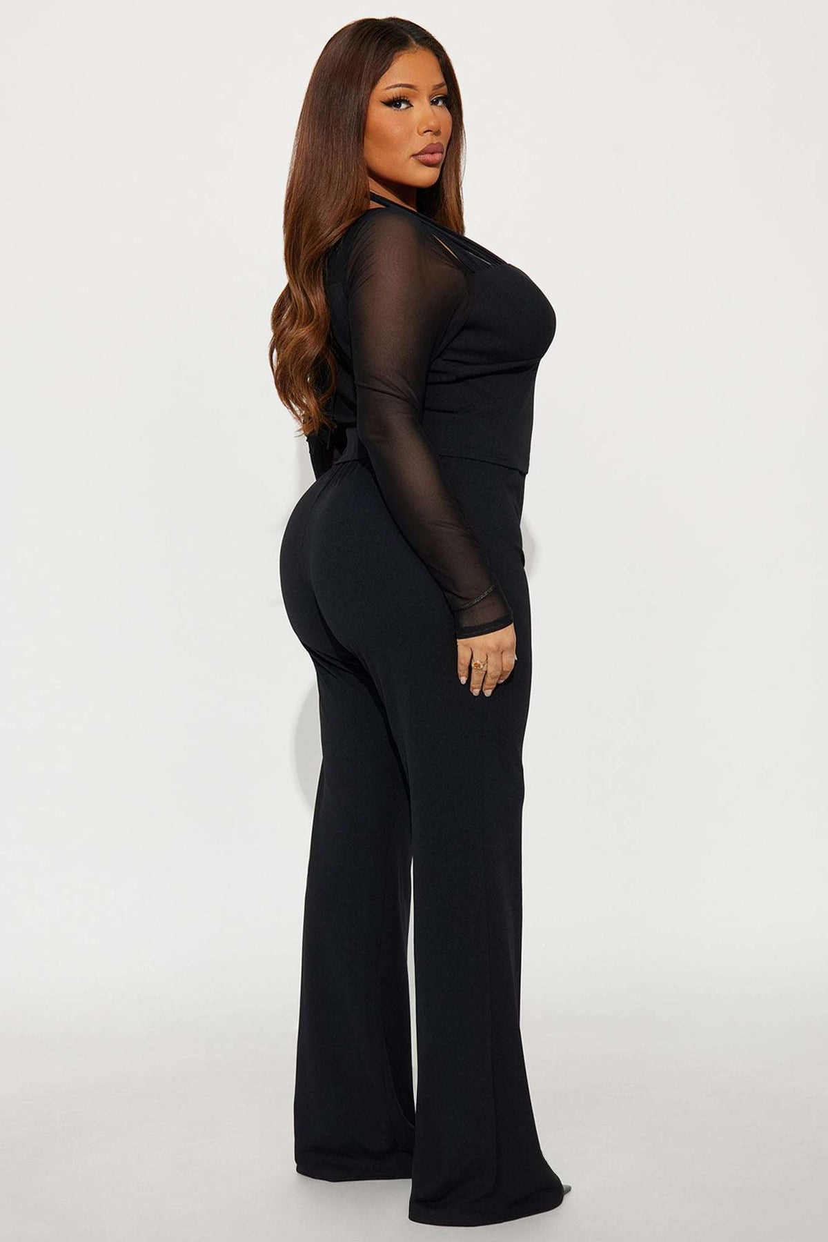 Conjunto Feminino Pantalona Frente Única Preto – Doce Malícia