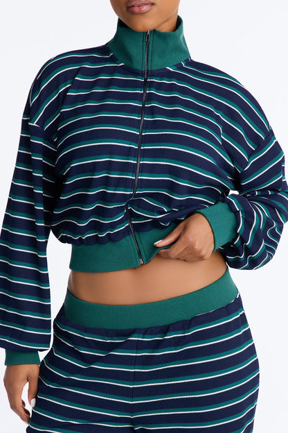 Conjunto Feminino Pantalona Listrado Azul – Doce Malícia