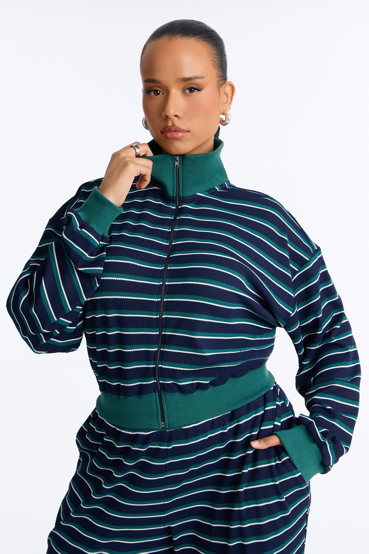Conjunto Feminino Pantalona Listrado Azul – Doce Malícia