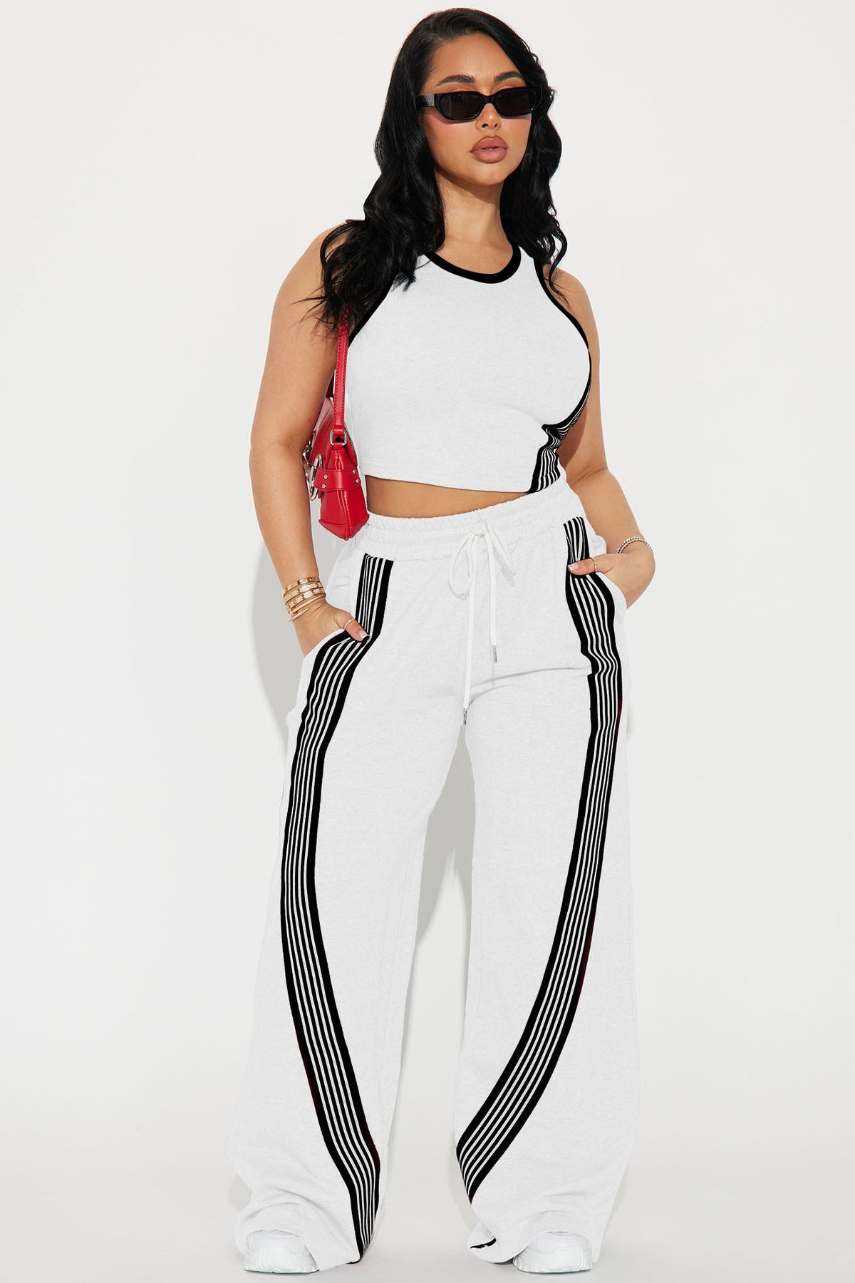Conjunto Feminino Pantalona Listrado Marrom – Doce Malícia