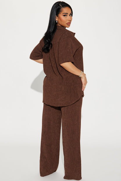 Conjunto Feminino Pantalona Marrom – Doce Malícia