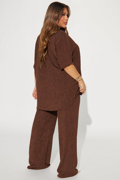 Conjunto Feminino Pantalona Marrom – Doce Malícia