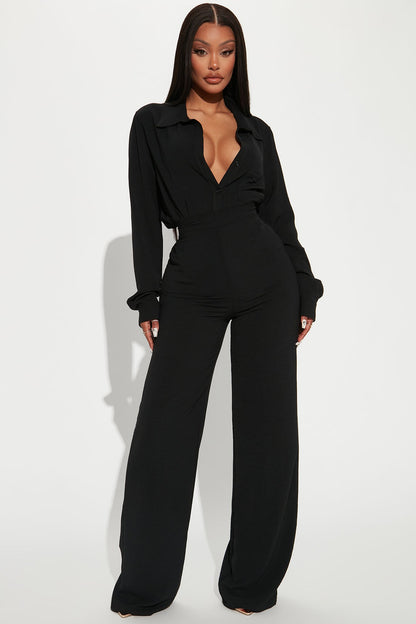 Conjunto Feminino Pantalona Soltinho Preto – Doce Malícia