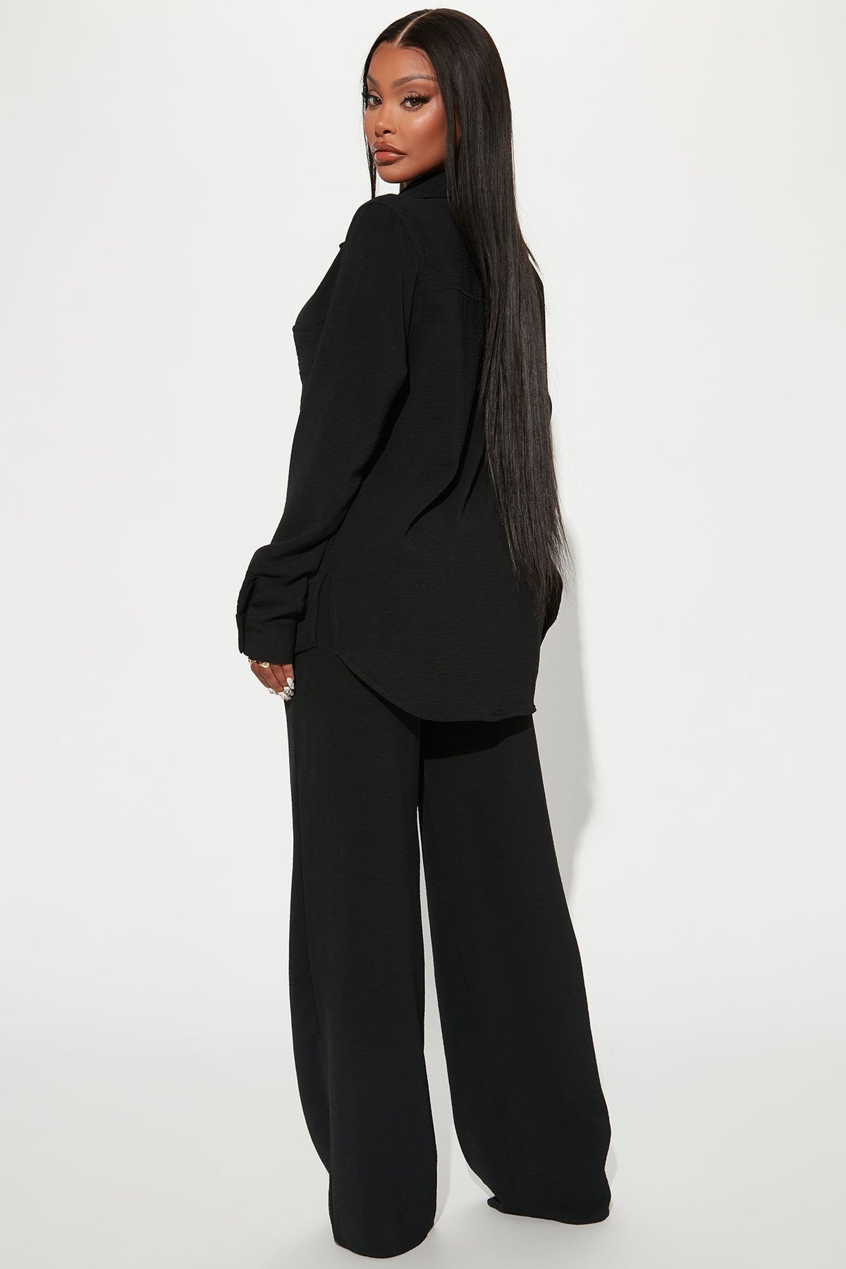 Conjunto Feminino Pantalona Soltinho Preto – Doce Malícia