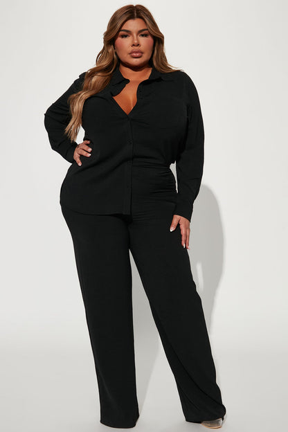 Conjunto Feminino Pantalona Soltinho Preto – Doce Malícia