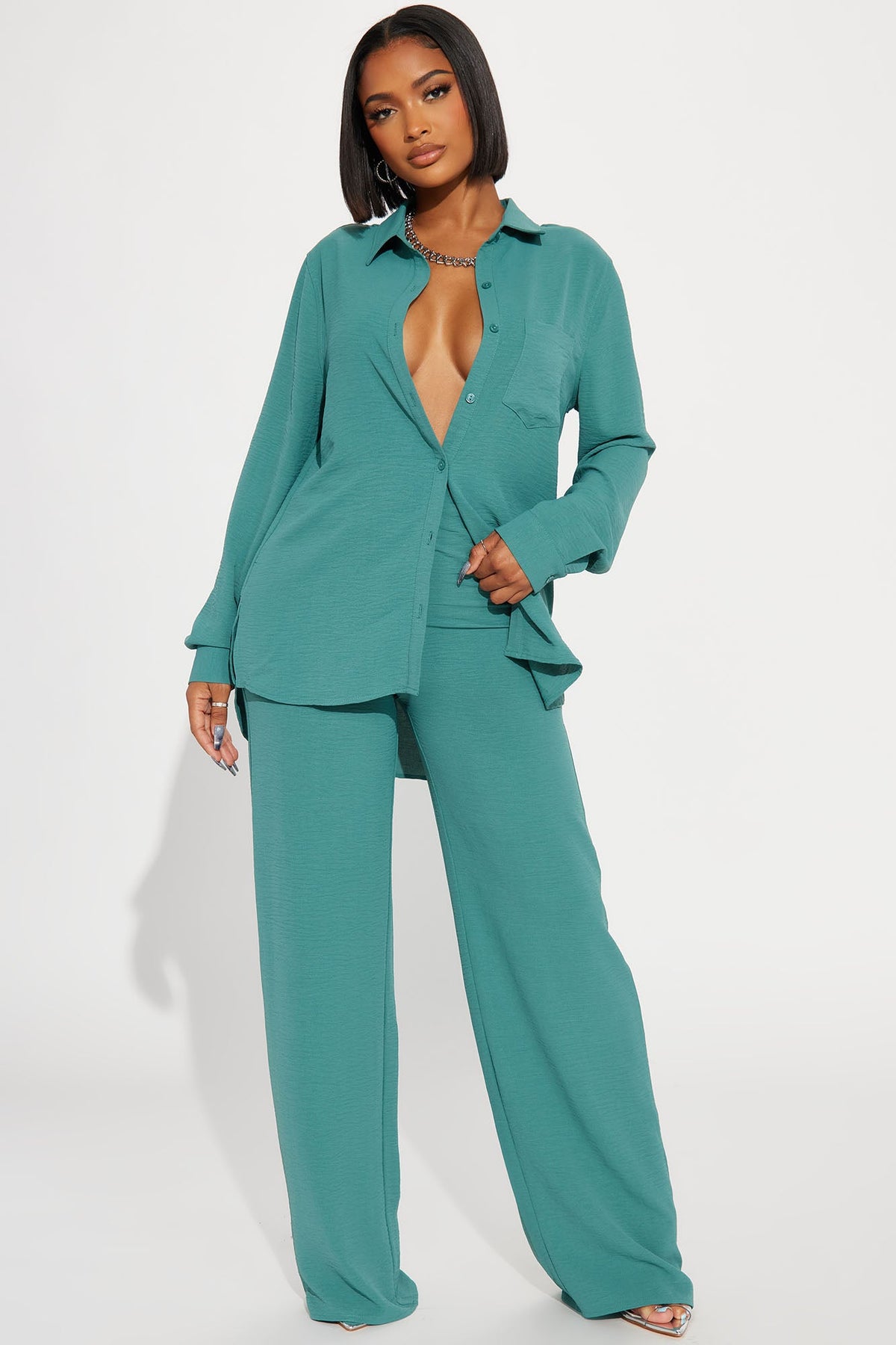 Conjunto Feminino Pantalona Soltinho Preto – Doce Malícia