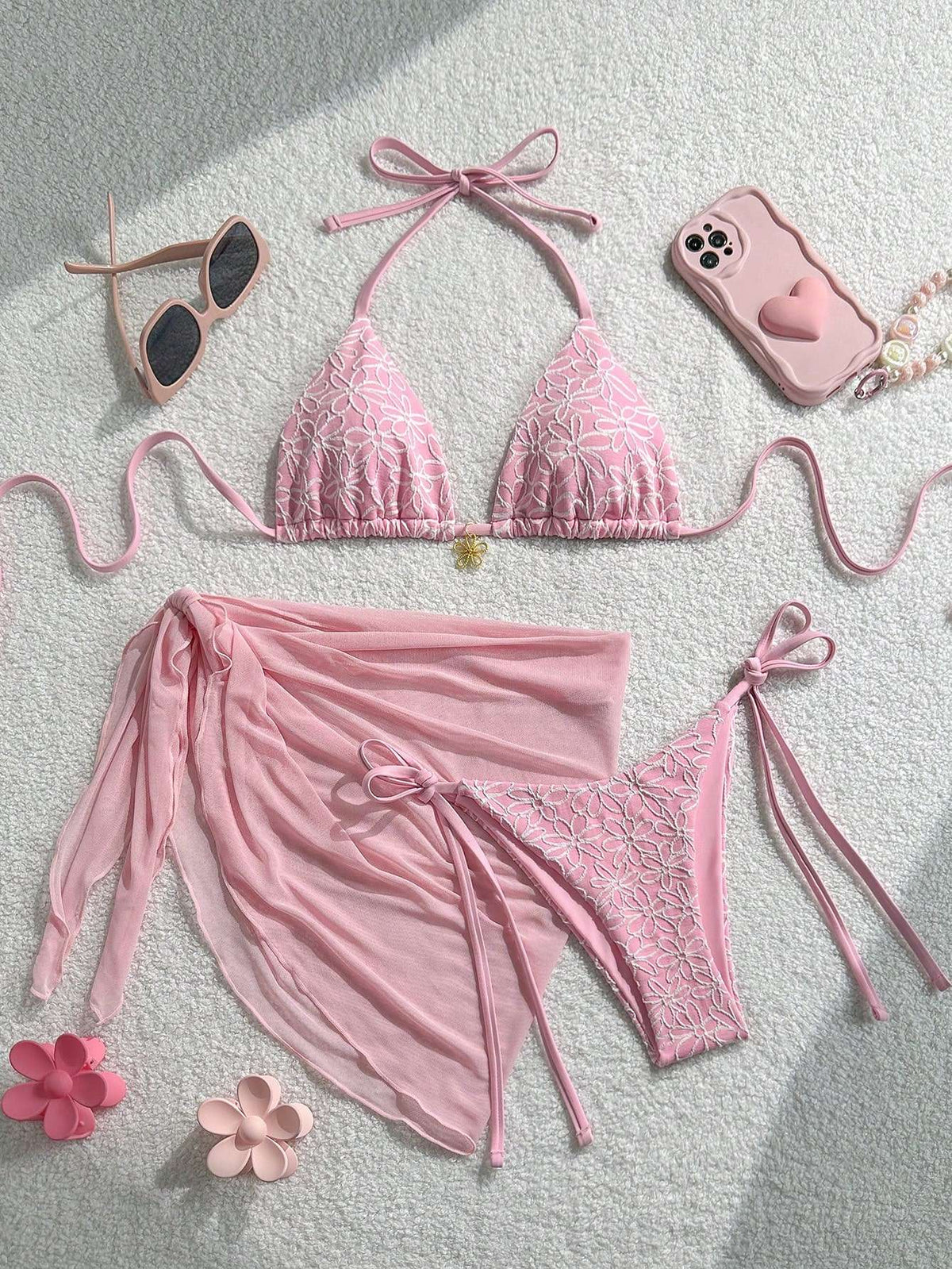 Biquíni 3 Peças Floral com Saída de Praia – Doce Malícia