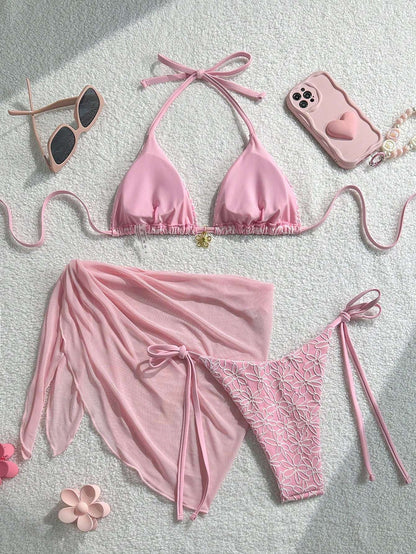 Biquíni 3 Peças Floral com Saída de Praia – Doce Malícia