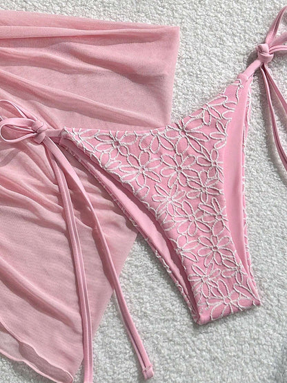Biquíni 3 Peças Floral com Saída de Praia – Doce Malícia