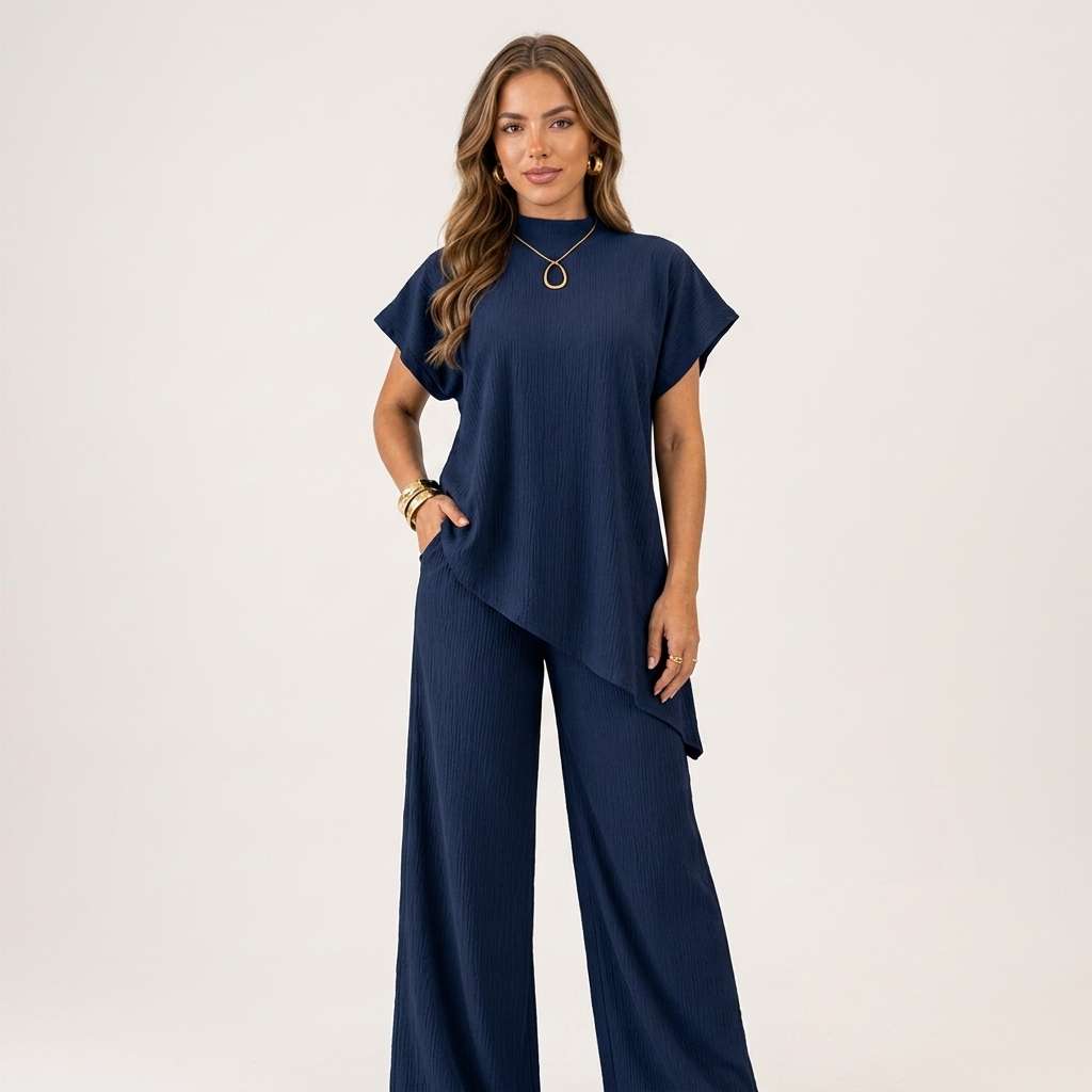 Conjunto Feminino Preto Manga Curta – Doce Malícia - Azul-marinho