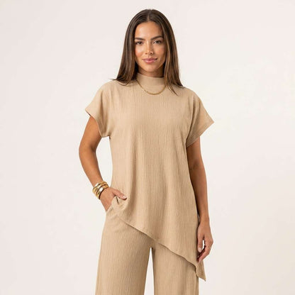 Conjunto Feminino Preto Manga Curta – Doce Malícia - Bege