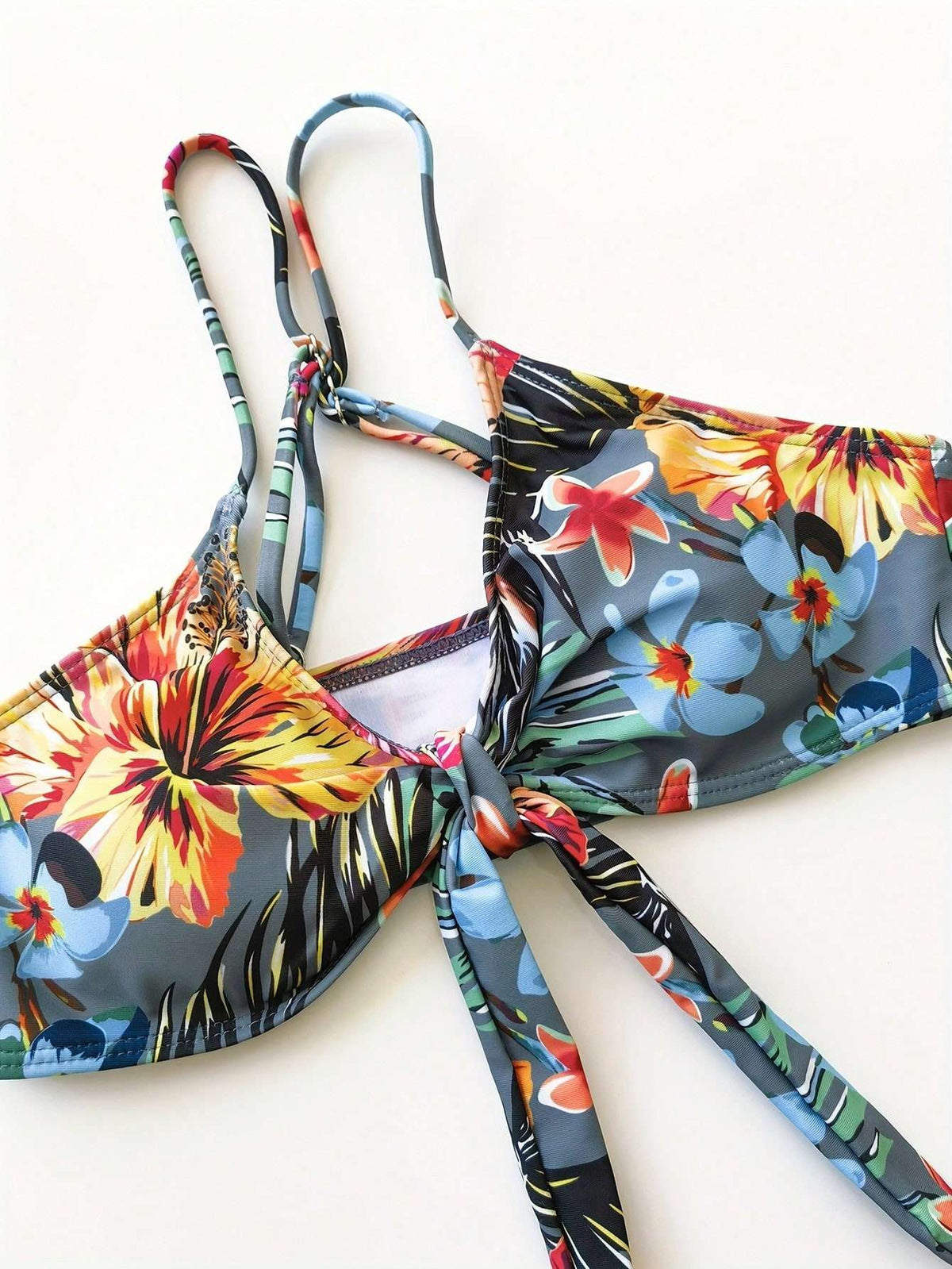 Conjunto Praia Biquíni + Robe Manga Longa Floral Tropical – Doce Malícia