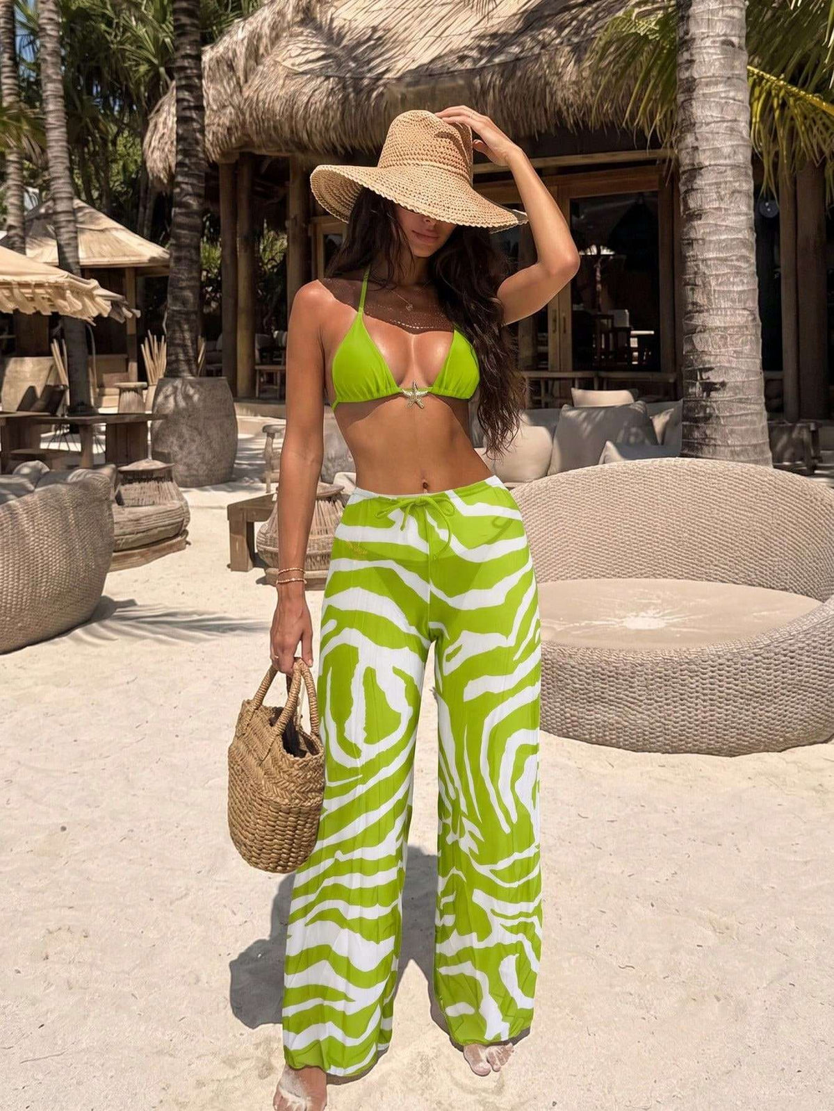 Conjunto Praia Biquíni + Calça Estampa Zebra – Doce Malícia