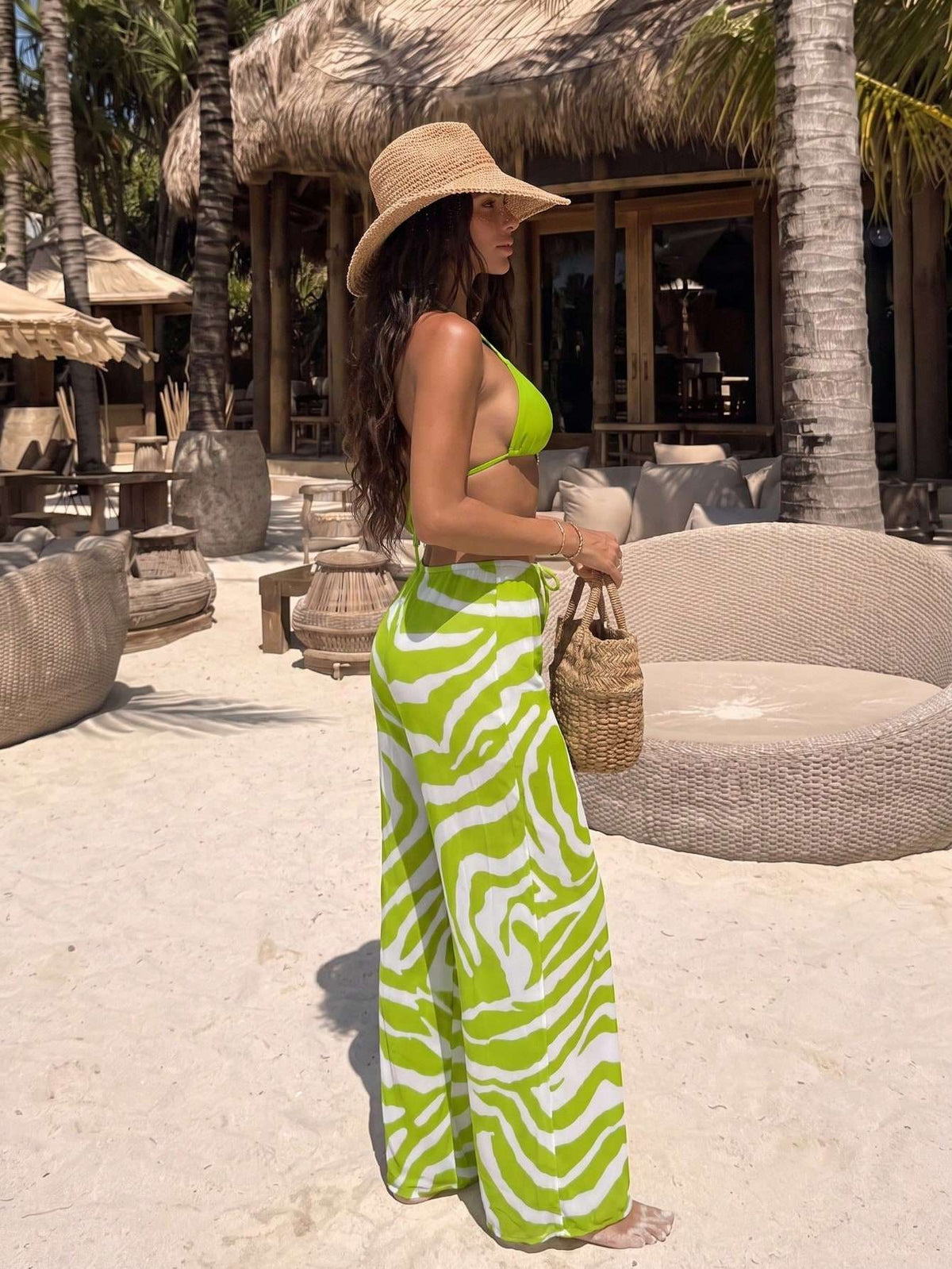 Conjunto Praia Biquíni + Calça Estampa Zebra – Doce Malícia