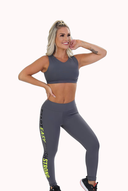 Conjunto Fitness com Calça Legging Estampada
