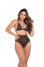 Conjunto cintura alta com renda sensual em cores sortidas – Doce Malícia