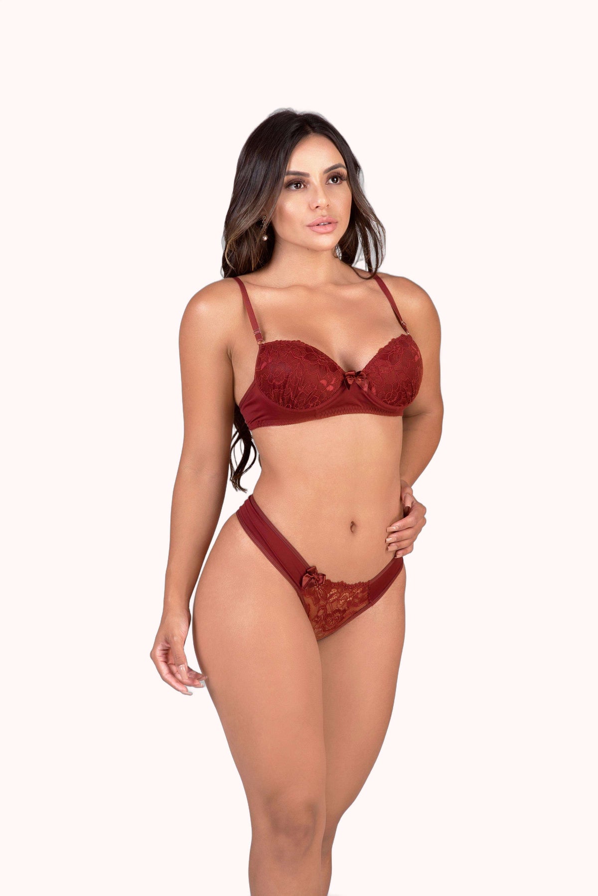Conjunto de bojo em renda e microfibra – Doce Malícia