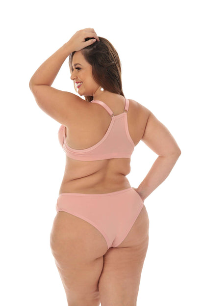 Conjunto nadador plus size em microfibra em Branco – Doce Malícia