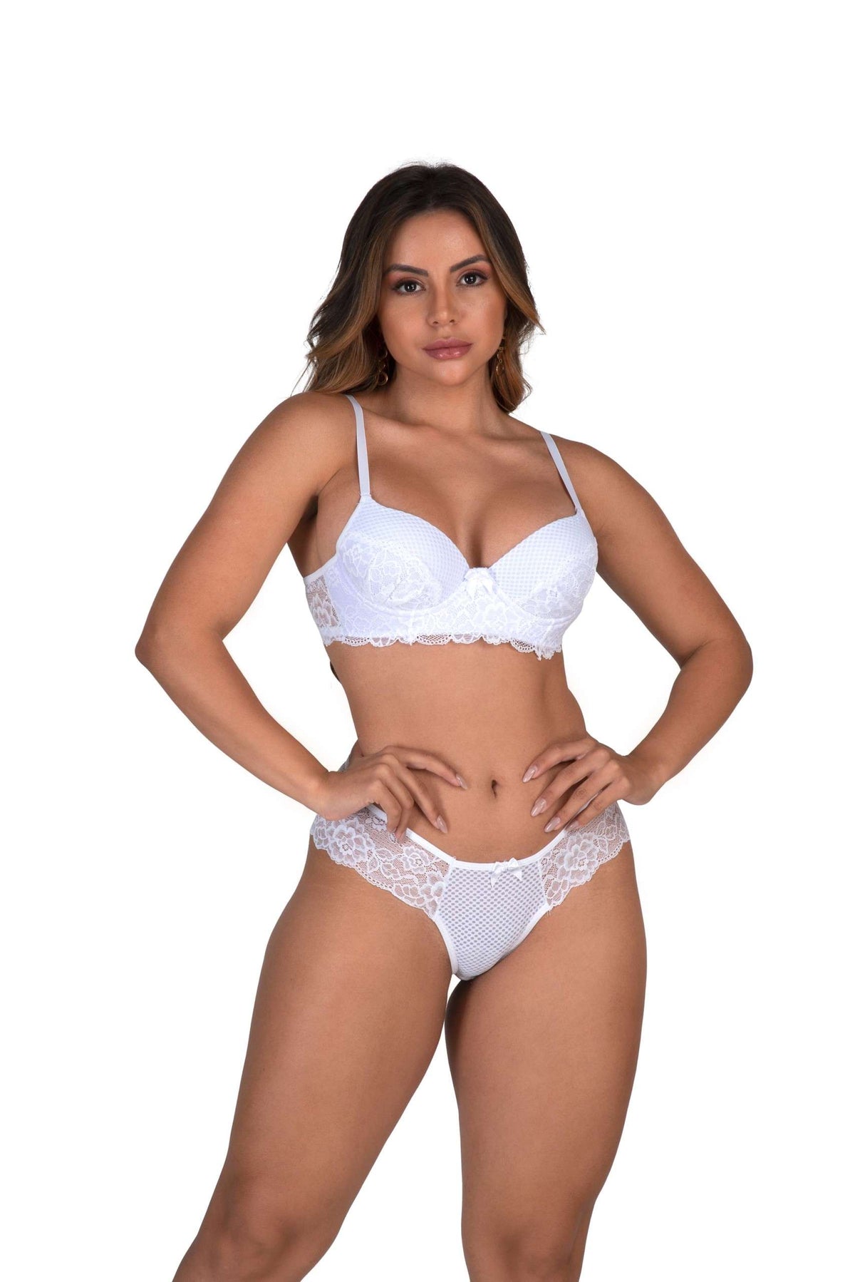 Conjunto reforçado com calcinha sensual em cores sortidas – Doce Malícia