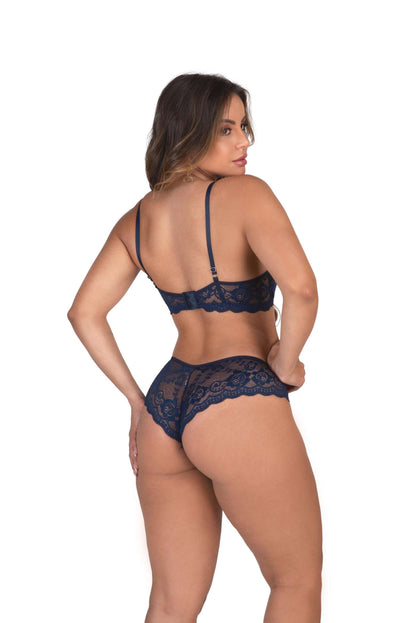Conjunto reforçado com calcinha sensual em cores sortidas – Doce Malícia