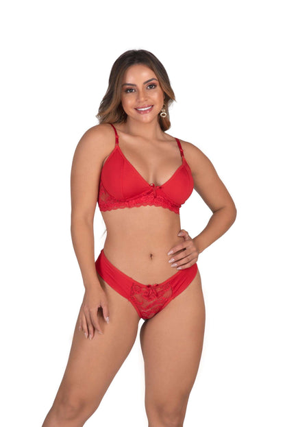 Conjunto sem bojo sensual em Branco – Doce Malícia
