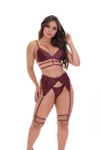 Conjunto sexy com cinta liga em Branco – Doce Malícia