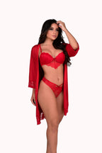 Conjunto sexy com Robe Feminino – Doce Malícia