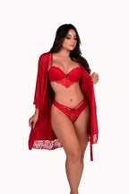 Conjunto sexy com Robe Feminino – Doce Malícia