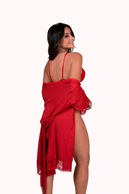 Conjunto sexy com Robe Feminino – Doce Malícia