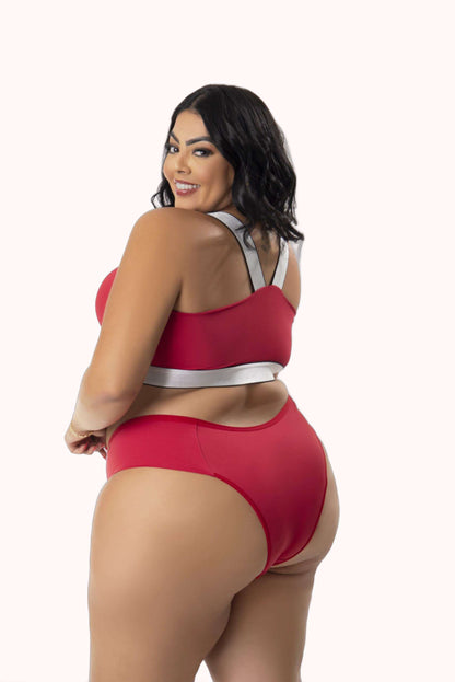 Conjunto com Bojo e Elástico Brilhoso Plus Size – Doce Malícia