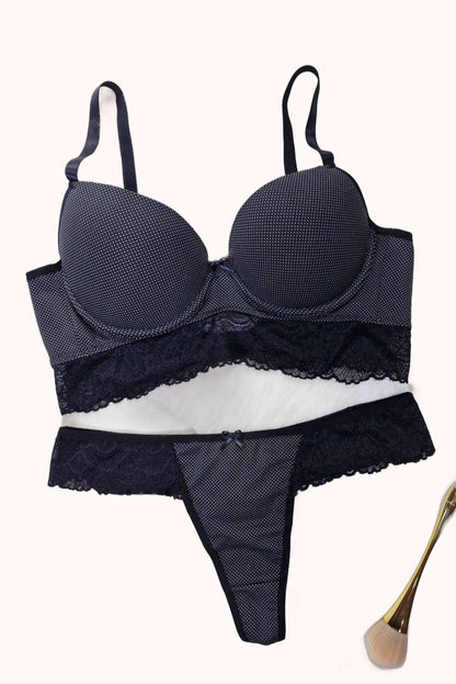 Conjunto de Bojo Estampado com Renda Vazada – Doce Malícia