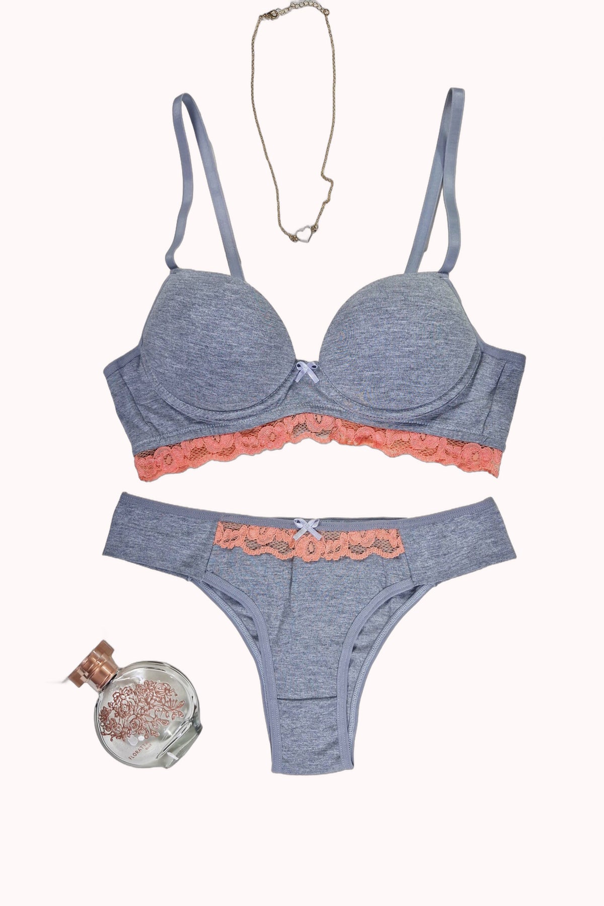 Conjunto de Bojo Mescla com Detalhe em Renda – Doce Malícia