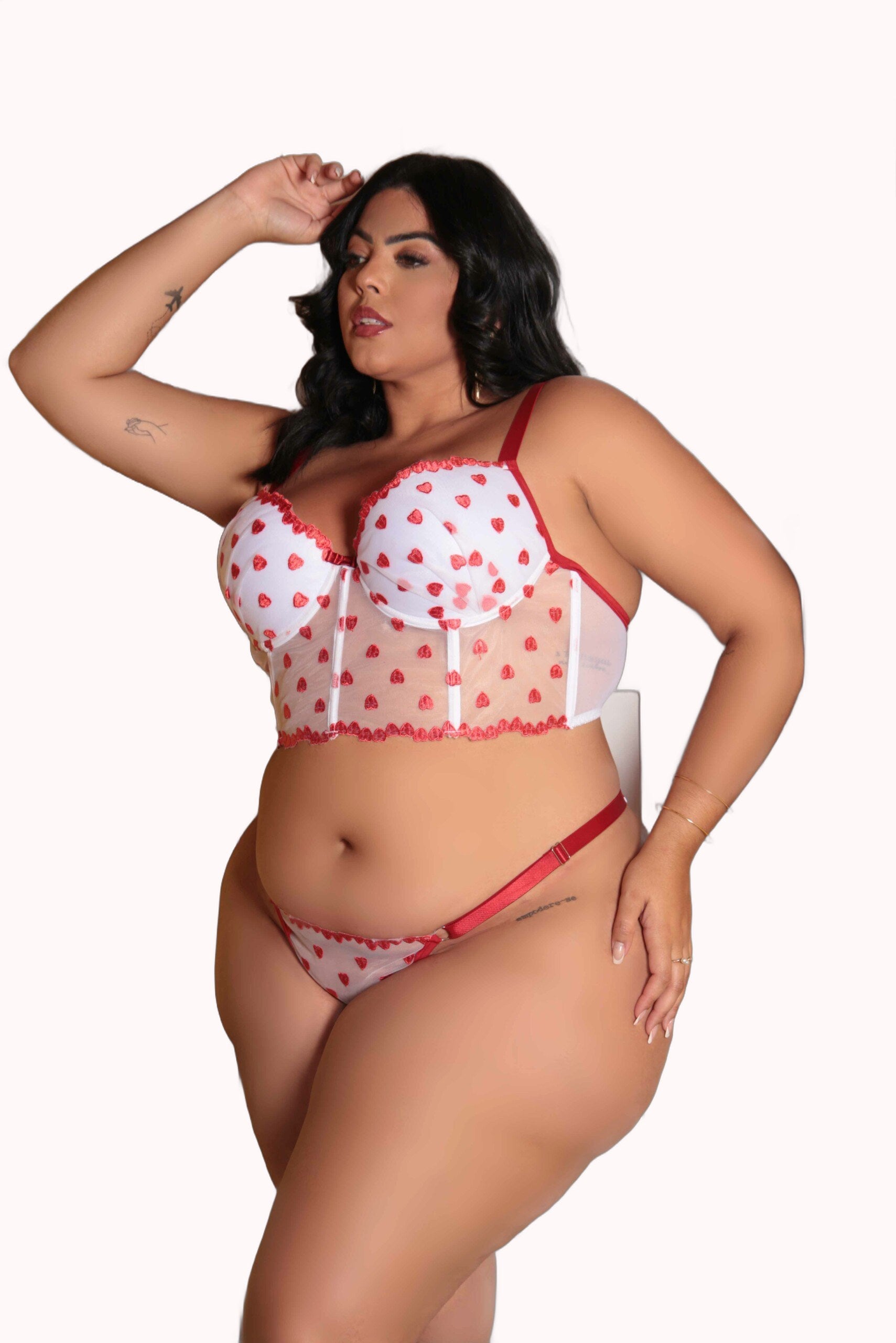 Conjunto Sexy Plus Size em Tule Desenhado – Doce Malícia
