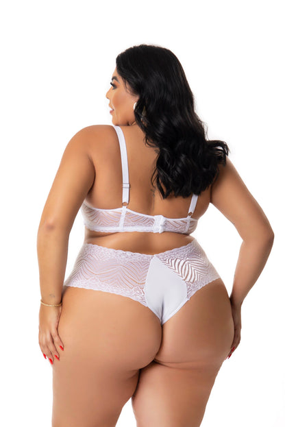 Conjunto Calesson Plus Size em Branco – Doce Malícia