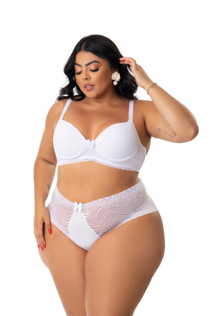 Conjunto Calesson Plus Size em Branco – Doce Malícia