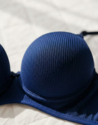 Conjunto Canelado com Bojo em azul-Marinho – Doce Malícia