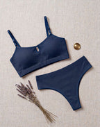 Conjunto Canelado Sem Bojo em azul-Marinho – Doce Malícia