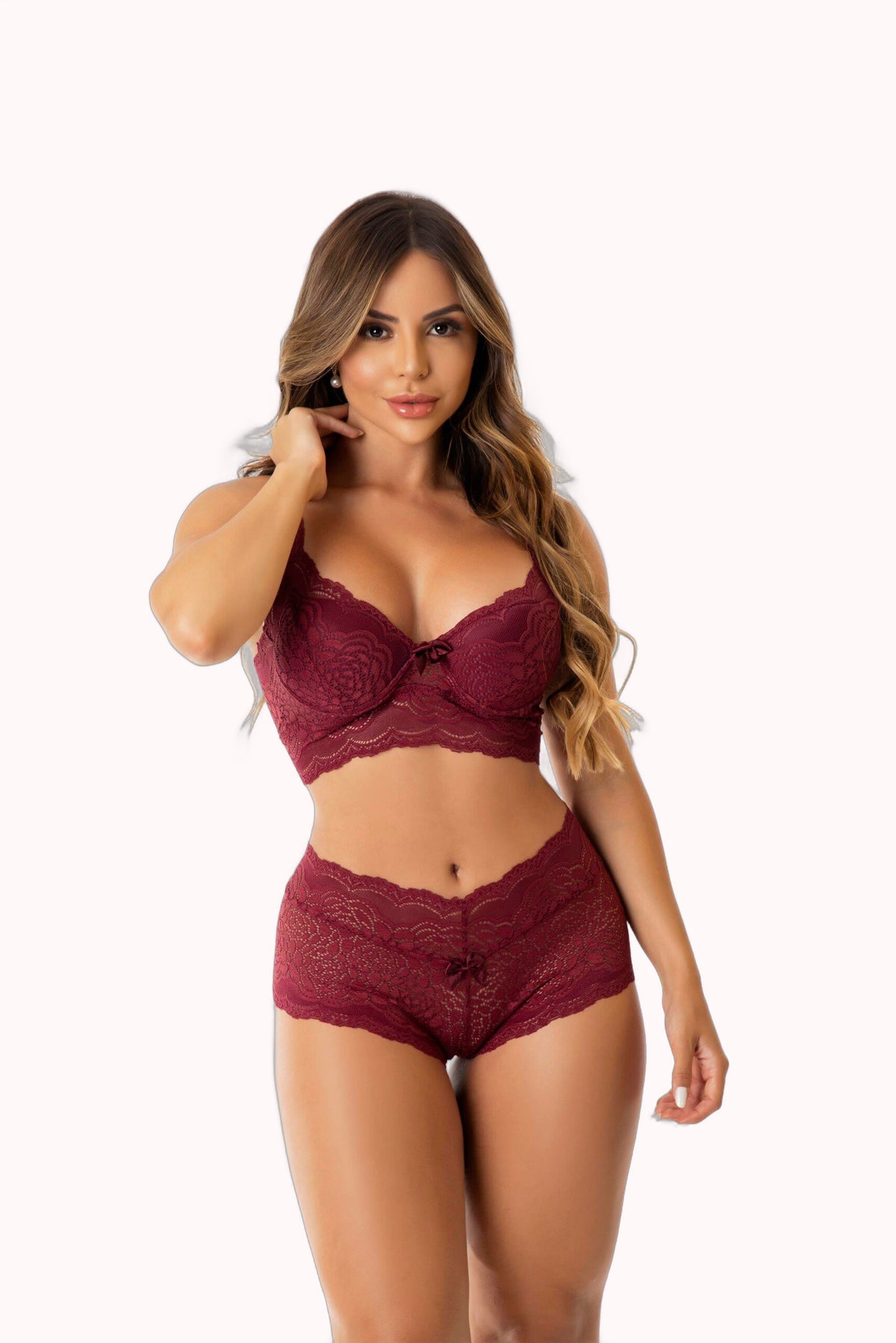 Conjunto charmoso em renda – Doce Malícia
