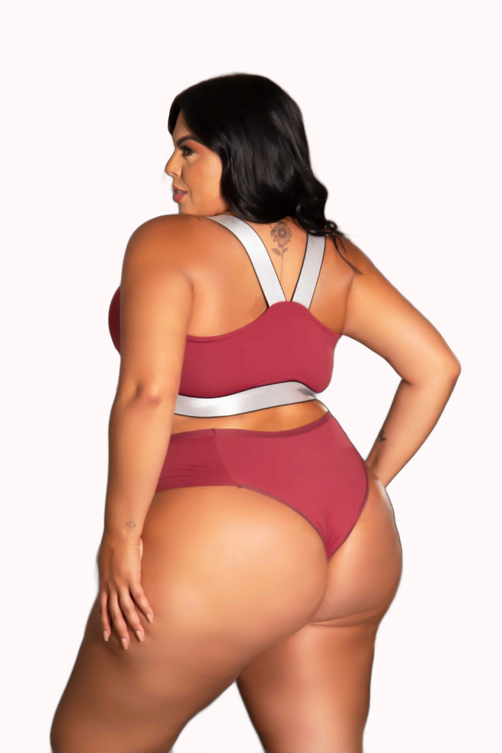Conjunto com Bojo e Elástico Brilhoso Plus Size – Doce Malícia