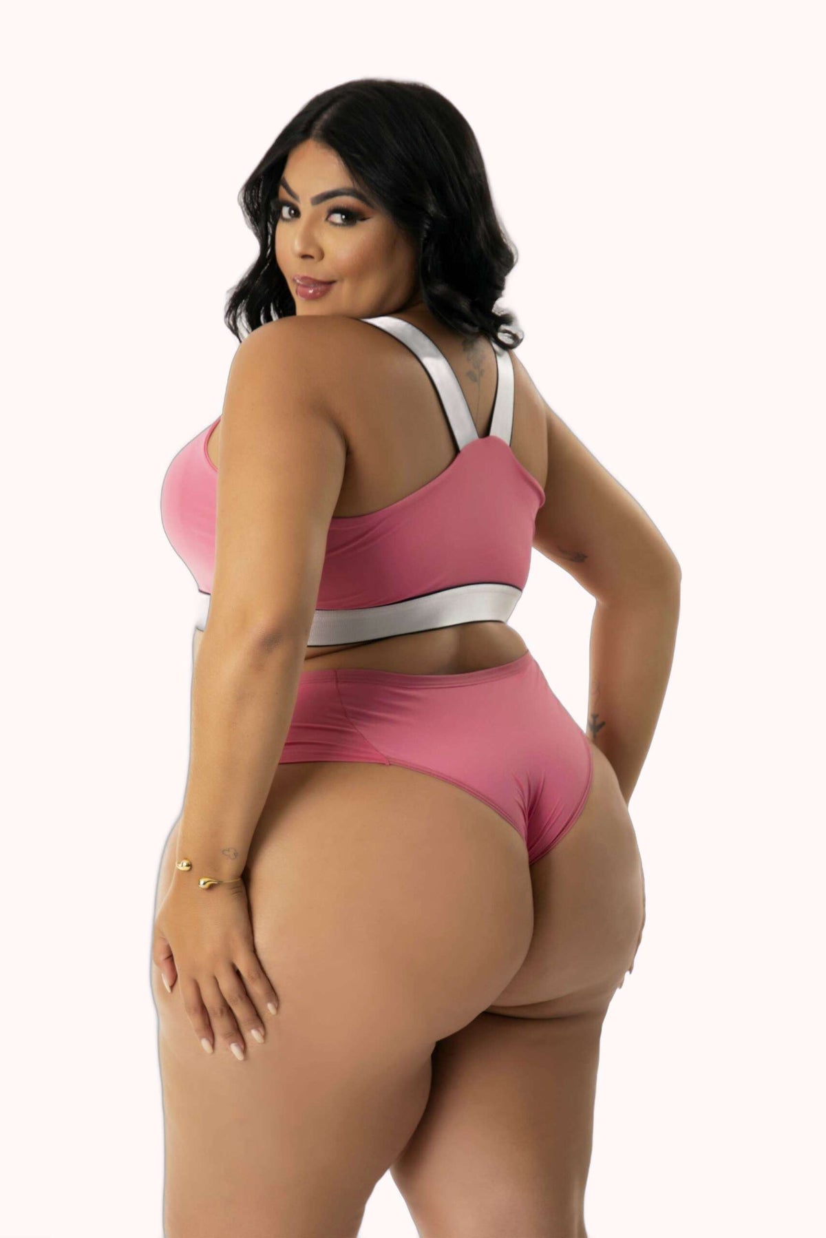 Conjunto com Bojo e Elástico Brilhoso Plus Size – Doce Malícia