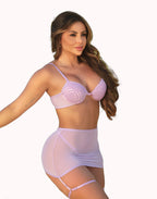 Conjunto com Bojo e Saia Transparente Sensual – Doce Malícia