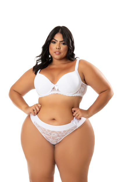 Conjunto de Bojo Plus Size em Branco – Doce Malícia