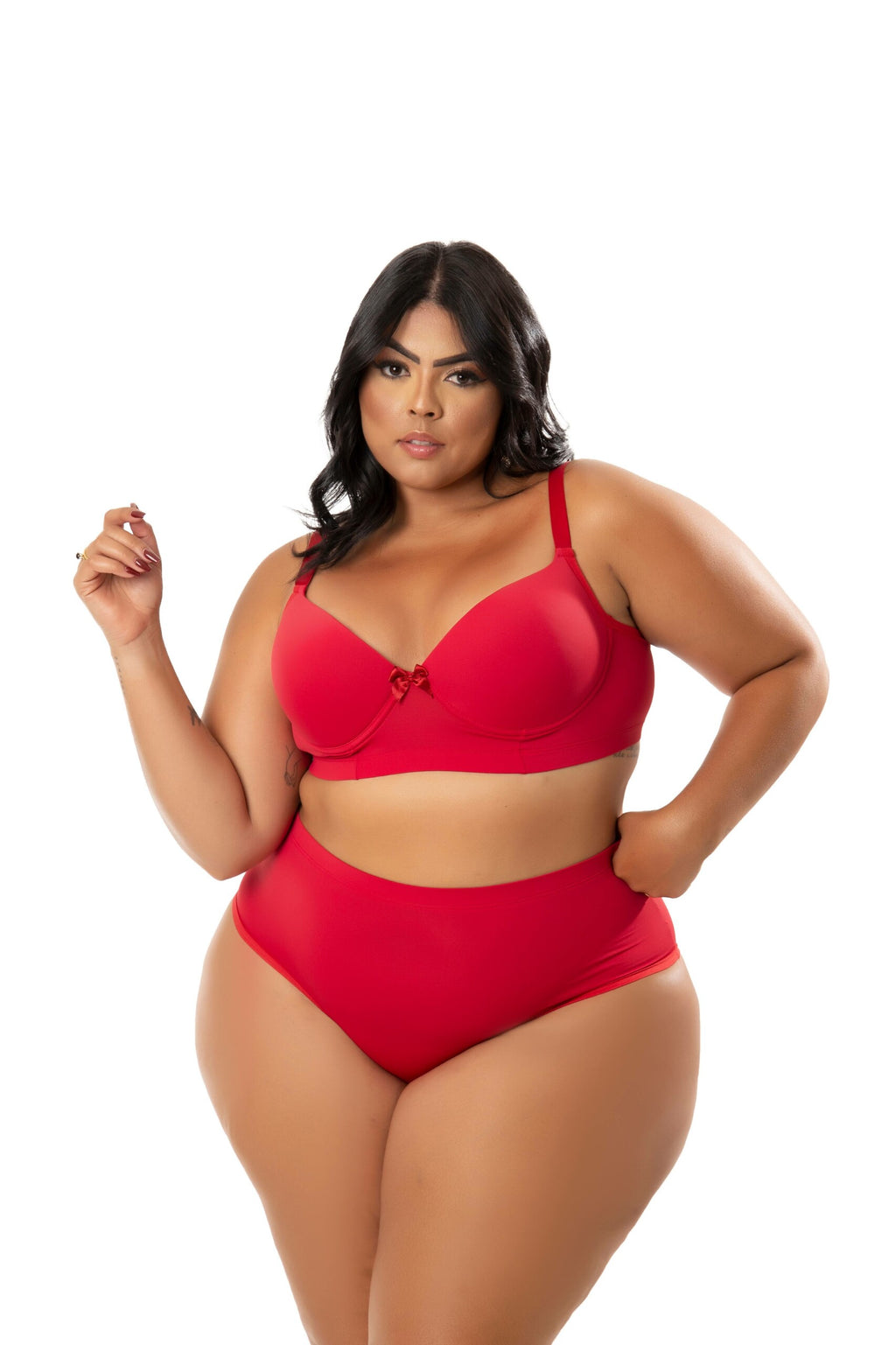 Conjunto de lingerie reforçado Plus Size em azul-Marinho – Doce Malícia