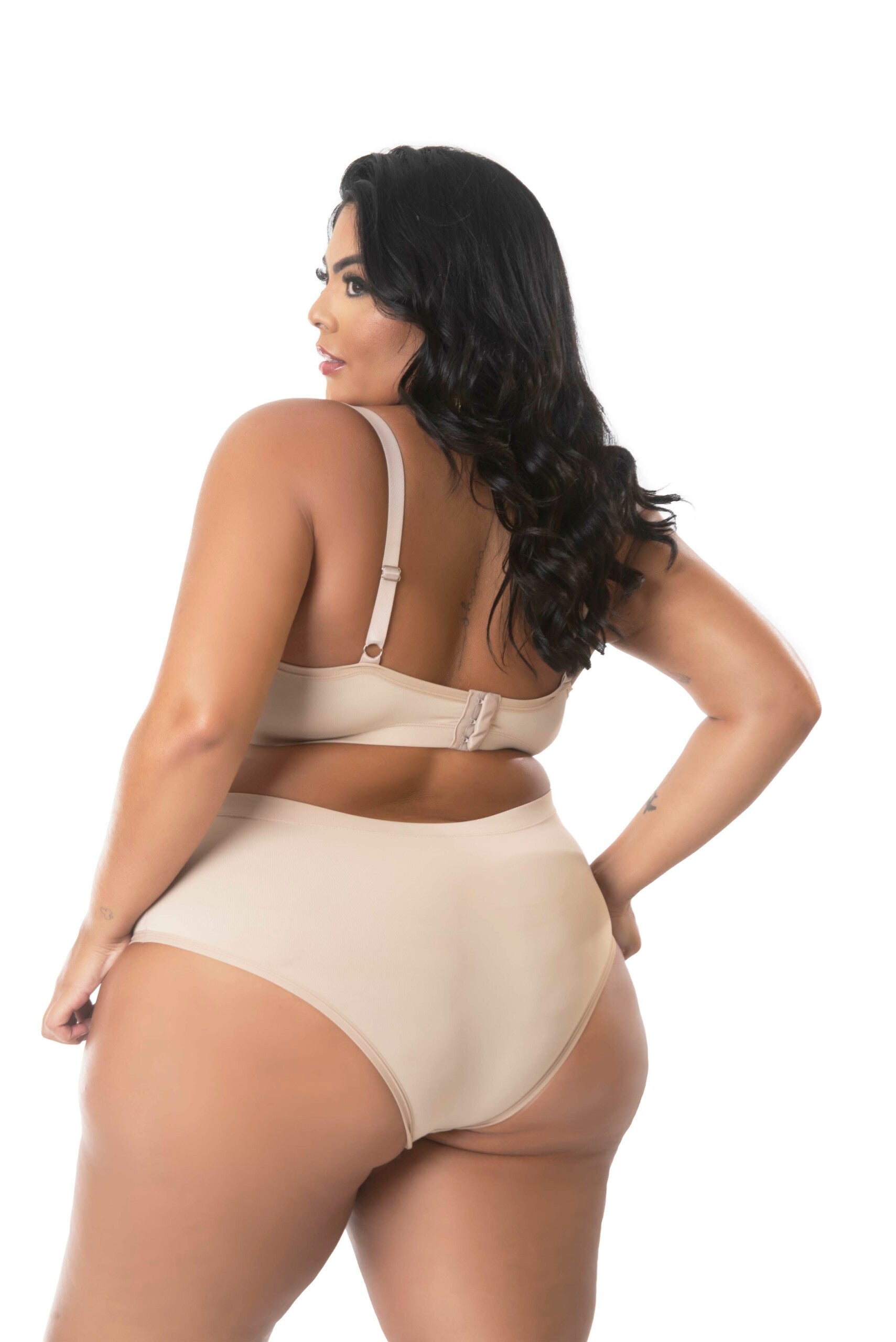 Conjunto de lingerie reforçado Plus Size em azul-Marinho – Doce Malícia