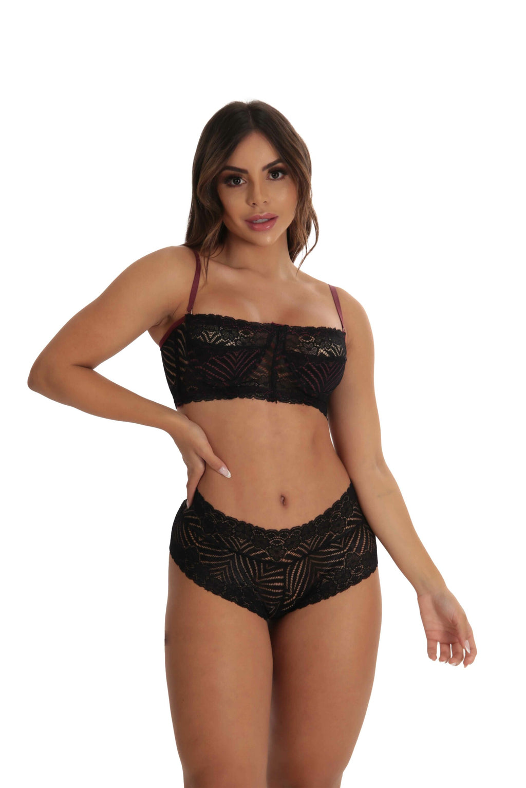 Conjunto de Renda com Alça Flex em Branco – Doce Malícia